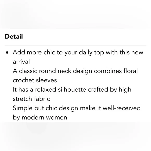 Turquoise Bohemian Top Crochet Open Weave Floral Sleeves, Stretch, Crew Neck - Picture 5 of 5